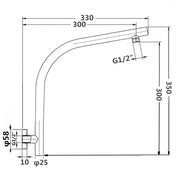 Round Brushed Brass Wall Mounted Shower Arm