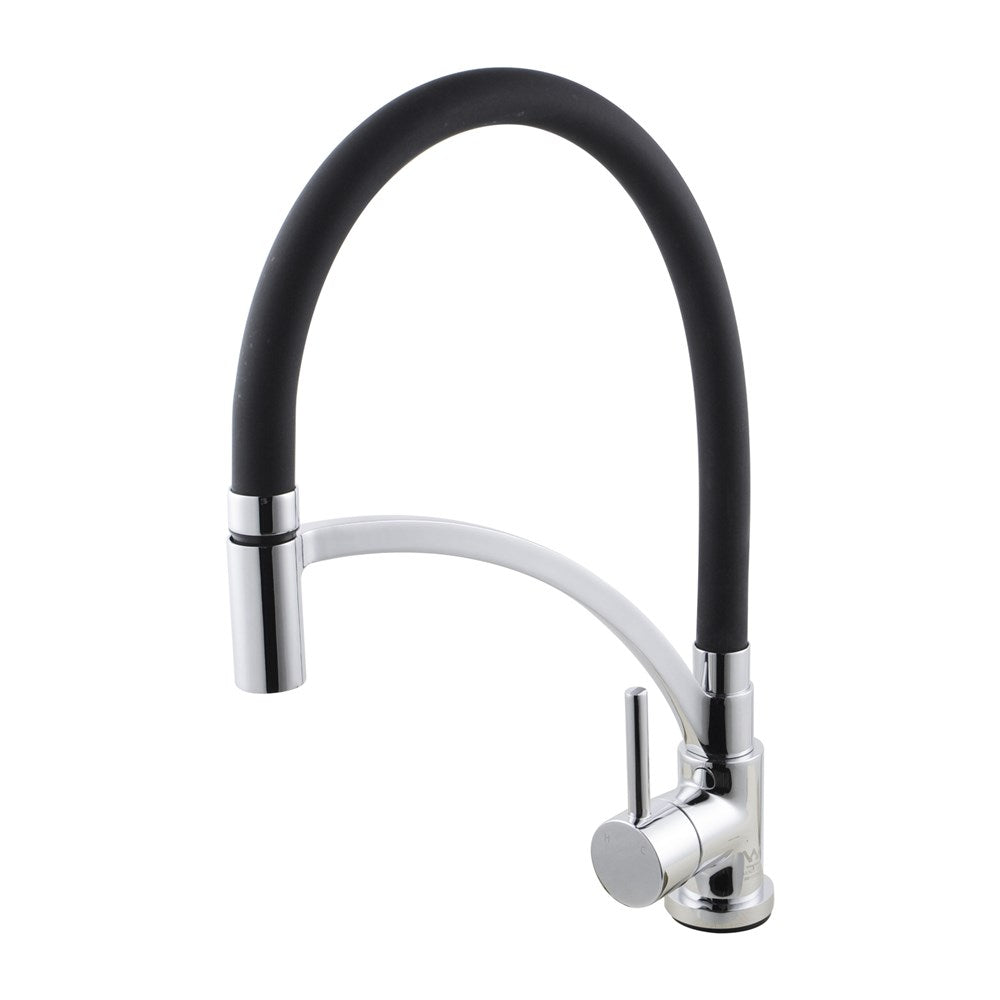 Brass Pull Down Rubber Spout Kitchen Mixer