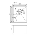Load image into Gallery viewer, 390x450x215mm Brushed Brass Stainless Steel PVD Single Bowl Kitchen Sink
