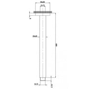 Square Black Ceiling Shower Arm 400mm