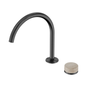 Serenity Progressive Bath/Kitchen Mixer Arc Spout With Rome Travertine Handle Gun Metal