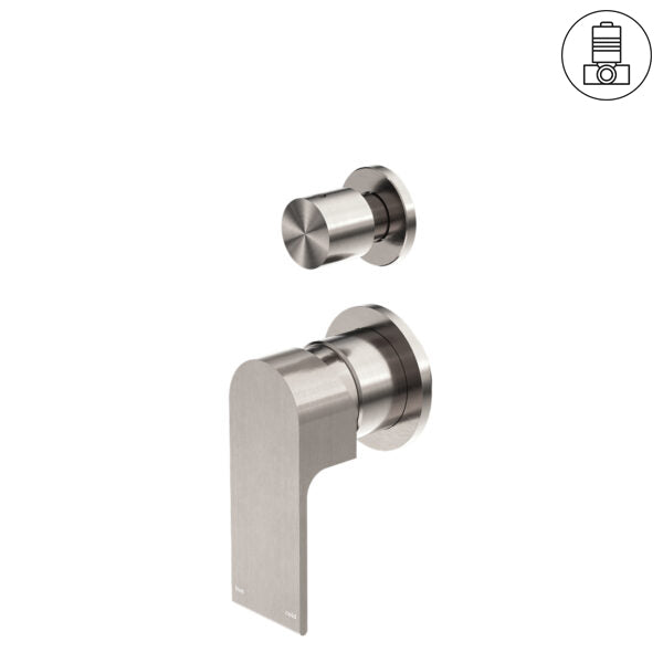 BIANCA SHOWER MIXER WITH DIVERTOR SEPARATE BACK PLATE BRUSHED NICKEL