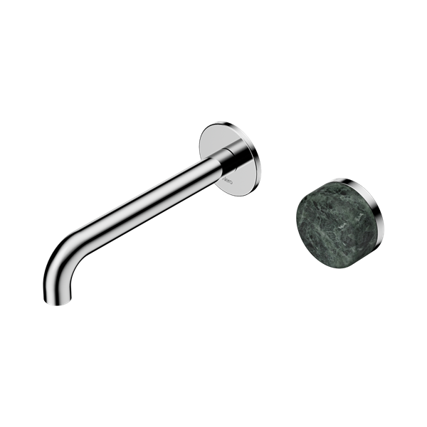 Serenity Progressive Wall Basin Mixer 160mm Spout With Verde Alpi Handle Chrome