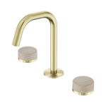 Load image into Gallery viewer, Serenity Basin Set Edge Spout With Rome Travertine Handle Brushed Gold
