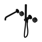 Serenity Progressive Shower System With Spout With Marquina Black Handle And Slim Shower Matte Black