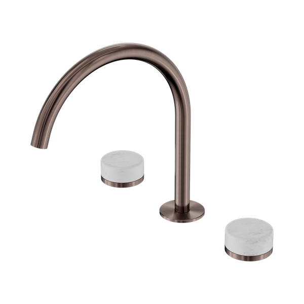 Serenity Bath/Kitchen Set Arc Spout With Carrara Handle Brushed Bronze