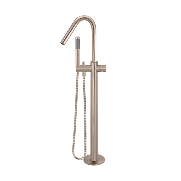 Round Pinless Gooseneck Kitchen Mixer Tap - Champagne