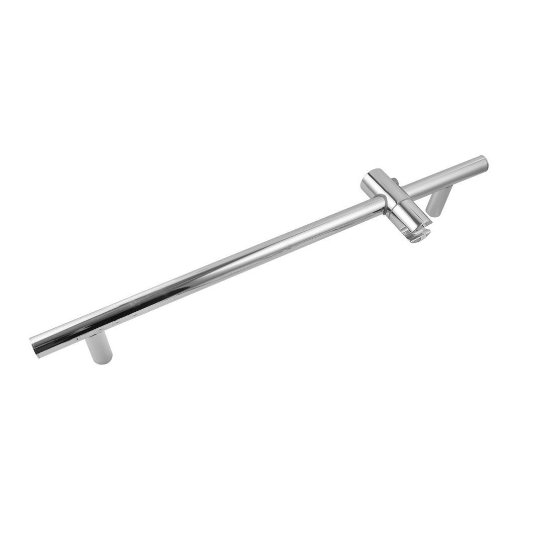 Round Chrome Stainless Steel Rail without Handheld Shower,Fixed Wall Connector Set(Stainless Steel Hose)