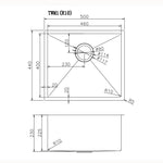 Load image into Gallery viewer, Round Corner Stainless Steel Gun Metal Grey PVD Coating Single Bowl Kitchen Sink(with Bottom Tray) 500*440*230mm
