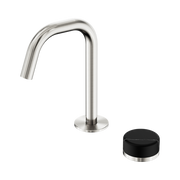 Serenity Progressive Basin Mixer Edge Spout With Marquina Black Handle Brushed Nickel