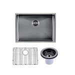 Load image into Gallery viewer, 600x450x230mm Gunmetal Stainless Steel PVD Single Bowl Kitchen Sink

