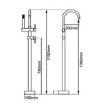 Load image into Gallery viewer, Round Brushed Brass Freestanding Bath Mixer With Handheld Shower
