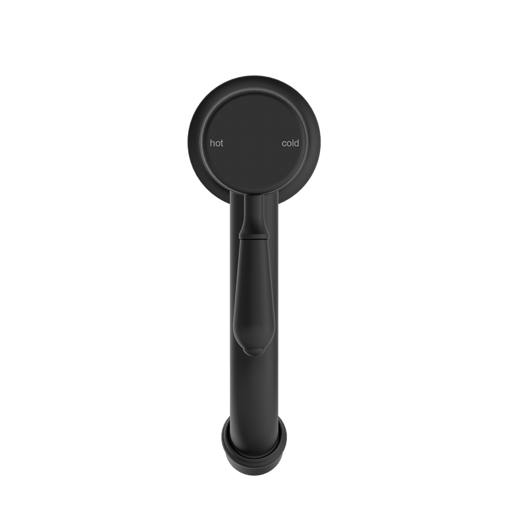YORK STRAIGHT BASIN MIXER WITH METAL LEVER MATTE BLACK