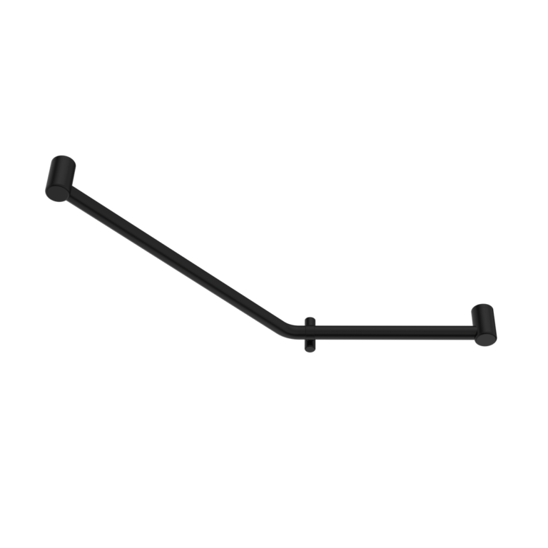 MECCA CARE 32MM AMBULANT 45 DEGREE BENT TUBE GRAB RAIL 450X650MM MATTE BLACK