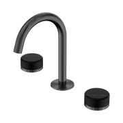 Serenity Basin Set Arc Spout With Marquina Black Handle Gun Metal