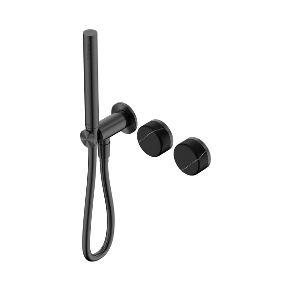 Serenity Progressive Shower System With Marquina Black Handle And Slim Shower Gun Metal