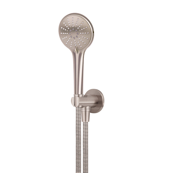 Round Three Function Hand Shower on Fixed Bracket - Champagne