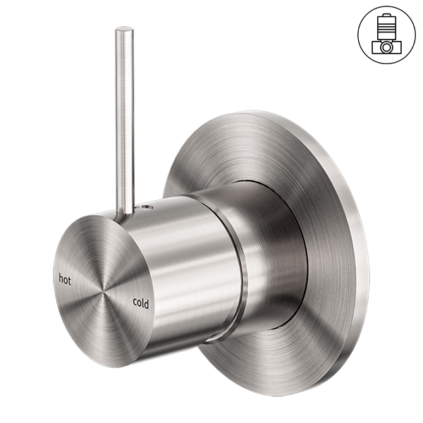 MECCA SHOWER MIXER HANDLE UP 80MM PLATE BRUSHED NICKEL