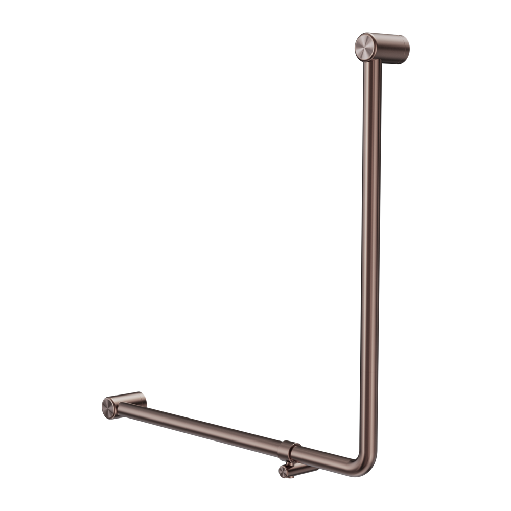MECCA CARE 32MM 90 DEGREE BENT TUBE GRAB RAIL 750X750MM BRUSHED BRONZE