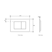 R&T Dual Flush Plate Large Square Chrome