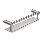 MECCA CARE 25MM GRAB RAIL WITH SHELF 300MM BRUSHED NICKEL