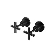Cross Handle Jumper Valve Wall Top Assemblies - Matte Black