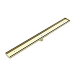 Load image into Gallery viewer, TILE INSERT V CHANNEL FLOOR GRATE 50MM OUTLET WITH HOLE SAW BRUSHED GOLD
