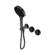 Serenity Progressive Shower System With Marquina Black Handle And Serenity Hand Shower Gun Metal