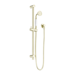 Load image into Gallery viewer, YORK SHOWER RAIL WITH WHITE PORCELAIN HAND SHOWER AGED BRASS
