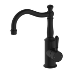 Load image into Gallery viewer, YORK BASIN MIXER HOOK SPOUT WITH METAL LEVER MATTE BLACK
