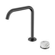 Serenity Progressive Bath/Kitchen Mixer Edge Spout With Arabescato Corchia Handle Gun Metal