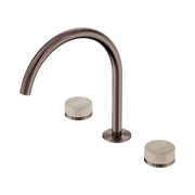 Serenity Bath/Kitchen Set Arc Spout With Rome Travertine Handle Brushed Bronze