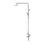 Load image into Gallery viewer, MECCA CARE 32MM T BAR GRAB RAIL 1100X750MM TWIN SHOWER SET CHROME

