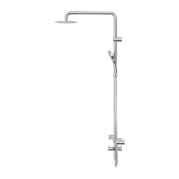 MECCA CARE 32MM T BAR GRAB RAIL 1100X750MM TWIN SHOWER SET CHROME