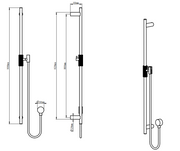 CADDENCE Series Brushed Nickel Shower Rail without Handheld Shower