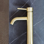 Load image into Gallery viewer, Round Tall Curved Basin Mixer - PVD Tiger Bronze
