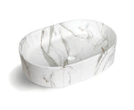Load image into Gallery viewer, Quay Oval 500x340x120 Gloss Carrara Basin
