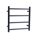 Load image into Gallery viewer, Round Black Electric Heated Towel Rack 4 Bars
