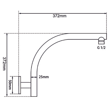 Round Brushed Nickel Wall Mounted Shower Arm