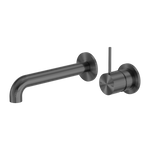 Load image into Gallery viewer, Mecca Wall Basin Mixer Separate Back Plate 185mm Spout Gun Metal
