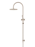 Load image into Gallery viewer, 200mm Round Overhead Shower Rail, Three Function Hand Shower - Champagne
