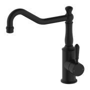 YORK KITCHEN MIXER HOOK SPOUT WITH METAL LEVER MATTE BLACK