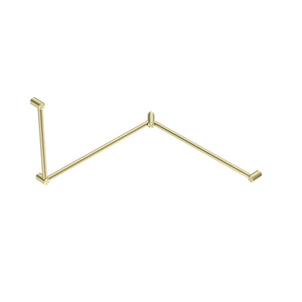 MECCA CARE 32MM DDA TOILET GRAB RAIL SET 90 DEGREE CONTINUOUS 600X1065X1025MM BRUSHED GOLD