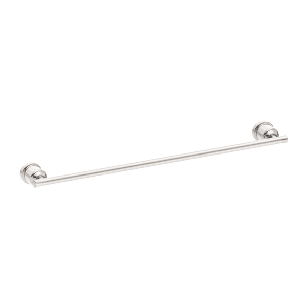 YORK SINGLE TOWEL RAIL 600MM BRUSHED NICKEL