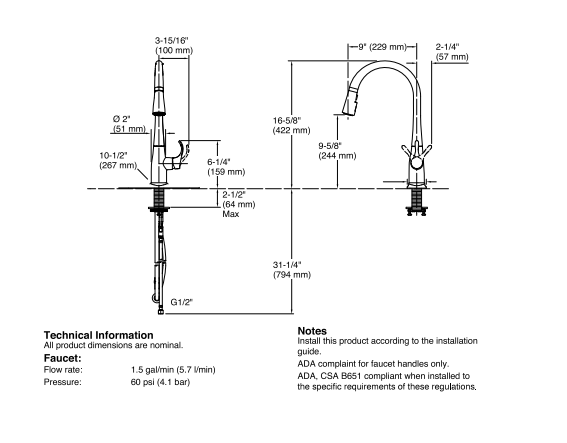 SIMPLICE PULLDOWN KITCHEN FAUCET