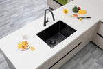 Load image into Gallery viewer, Round Corner Stainless Steel Gun Metal Grey PVD Coating Single Bowl Kitchen Sink(with Bottom Tray) 600*450*300mm

