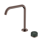 Serenity Progressive Bath/Kitchen Mixer Edge Spout With Verde Alpi Handle Brushed Bronze