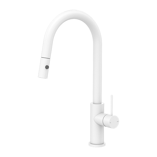 MECCA PULL OUT SINK MIXER WITH VEGIE SPRAY FUNCTION MATTE WHITE