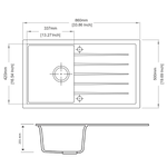 Load image into Gallery viewer, White Carysil Vivaldi D-100 Granite Single Bowl with Drain Board Stone Kitchen Sink 860*500mm

