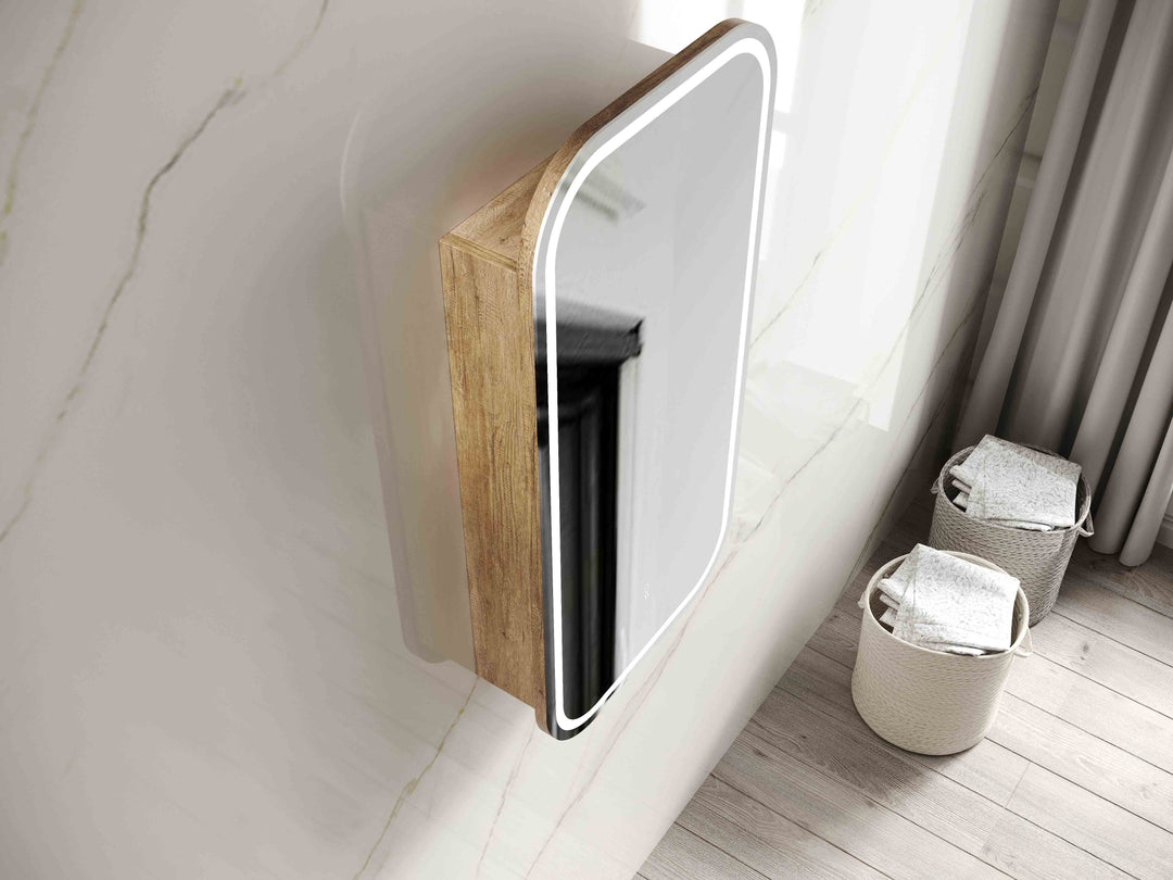 LED Newport Natural Oak Shaving Cabinet